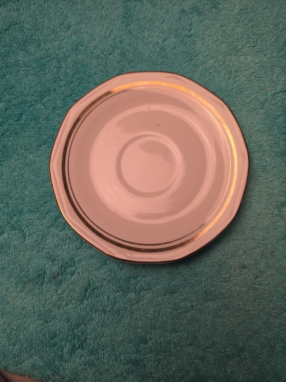 Vintage Action Industries White Gold Trim Saucer Replacement Plate ONLY